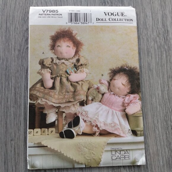 Baby Doll and Doll Clothes Sewing Pattern 15" Victorian Dress UNCUT 7985 - Picture 1 of 9